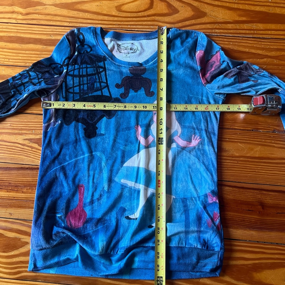 Disney Blue Graphic Long Sleeve Alice In Wonderland - Picture 5 of 8
